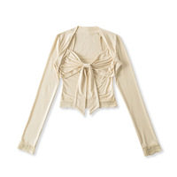 Sweet girl casual bow suspender waistcoat two-piece suit - Thumbnail 6