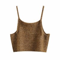 Simple and elegant casual floral line layered single-breasted camisole knitted vest - Thumbnail 2