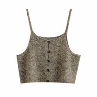 Simple and elegant casual floral line layered single-breasted camisole knitted vest - Thumbnail 3