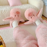 Cute Long Ears Pig Plush Slippers - Thumbnail 2