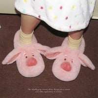 Cute Long Ears Pig Plush Slippers - Thumbnail 3