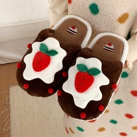 Strawberry Cake Plush Slippers - Thumbnail 3