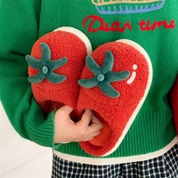 Red Tomato Plush Slippers - Thumbnail 1