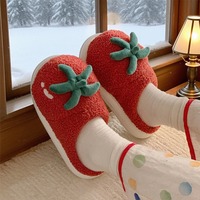 Red Tomato Plush Slippers - Thumbnail 3