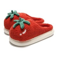 Red Tomato Plush Slippers - Thumbnail 5
