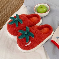Red Tomato Plush Slippers - Thumbnail 4