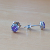 BOXED GIFT SET/Sterling Silver Amethyst Pendant & Chain/Amethyst Necklace/Amethyst Jewellery/Amethyst Earrings/UK - Thumbnail 5