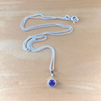 BOXED GIFT SET/Sterling Silver Amethyst Pendant & Chain/Amethyst Necklace/Amethyst Jewellery/Amethyst Earrings/UK - Thumbnail 2