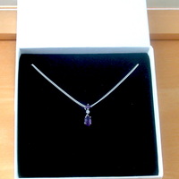 BOXED GIFT/Sterling Silver Amethyst & Cz Pendant & Chain/Amethyst Necklace/Amethyst Jewellery/Amethyst Jewelry/UK - Thumbnail 6