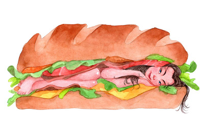 Sandwich Lady (Original Artwork)