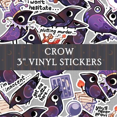 Crow 3" vinyl stickers