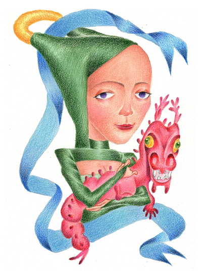 Madame & Her Dragon (Original Artwork)