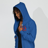 Red Stay Positive with Gallo Locknez Logo on back Unisex heavy blend zip hoodie - Thumbnail 3