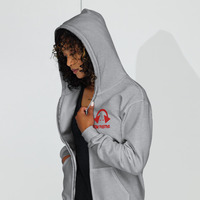 Red Stay Positive with Gallo Locknez Logo on back Unisex heavy blend zip hoodie - Thumbnail 5