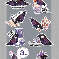Crow 3" Vinyl Stickers - Thumbnail 1