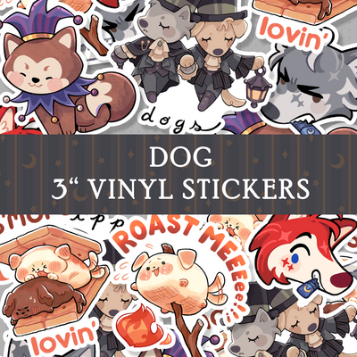 Dog 3" vinyl stickers