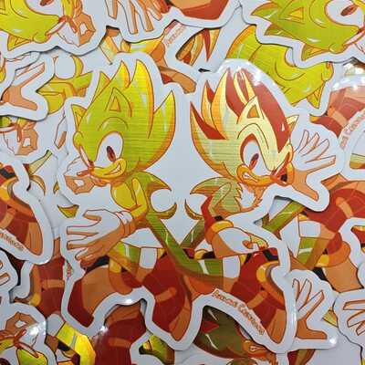 Super sonic & shadow metallic sticker