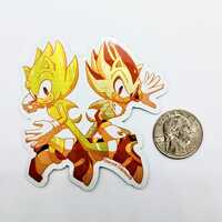 Super Sonic & Shadow Metallic Sticker - Thumbnail 1