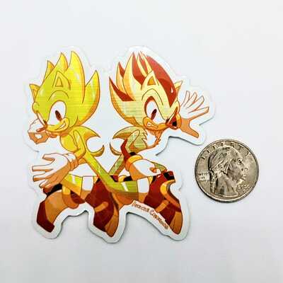 Super sonic & shadow metallic sticker
