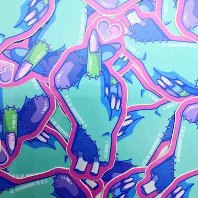 Zombie heart sticker