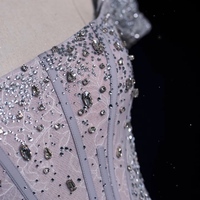  Handmade Light Pink Strapless Prom Dress – Long Sequined Lace Evening Gown for Parties, Receptions & Engagements - Thumbnail 5