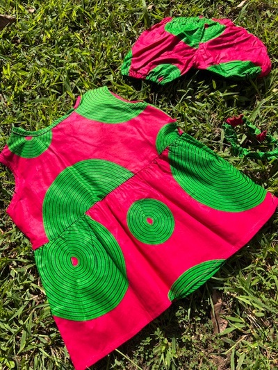 Pretty in Pink Infant Dress w/ Bloomers & Headband