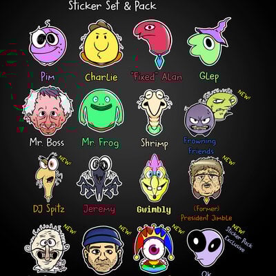 Smiling friends dot sticker set 