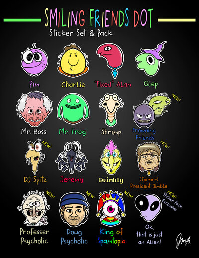 Smiling Friends Dot Sticker Set 