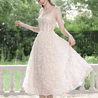 Lovely a-line lace short prom party dress