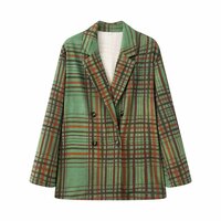 Fashionable and elegant plaid suit jacket - Thumbnail 1