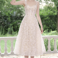 Lovely A-Line Lace Short Prom Party Dress - Thumbnail 3