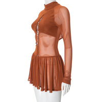 Fashionable see-through hollowed-out hip dress - Thumbnail 3