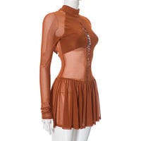 Fashionable see-through hollowed-out hip dress - Thumbnail 5