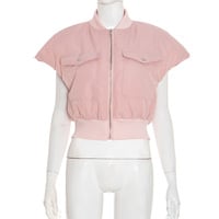 New autumn and winter zipper cardigan pocket waist-baring short cotton coat - Thumbnail 1