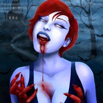 Caline the vampire - 8x10" fine art giclee print 