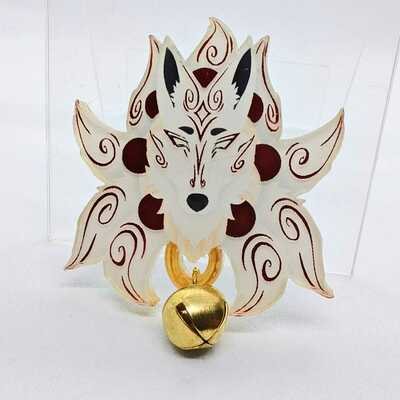  foil acrylic pin - kitsune