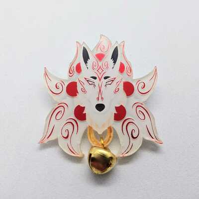  foil acrylic pin - kitsune