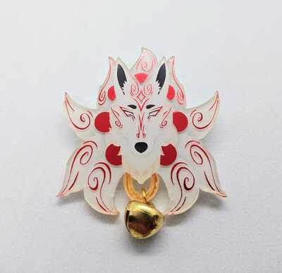 Foil Acrylic Pin - Kitsune