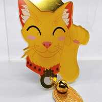 Foil Acrylic Pin - Lucky Cat - Thumbnail 1