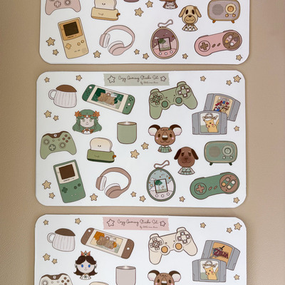 Cozy gaming - green sticker sheet