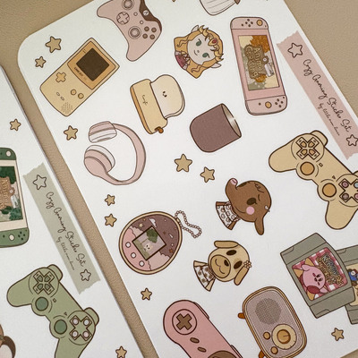 Cozy gaming - pink sticker sheet