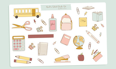 Back to School - Pink Sticker Sheet