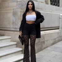 Black Sexy Elegant Glam Bootcut Pants – High Waist Slim Fit Elegance - Thumbnail 4