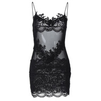 Sexy hot girl style see-through lace wrap chest splicing hip lace dress - Thumbnail 1