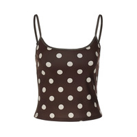 Fashionable polka dot print slim short versatile small camisole - Thumbnail 2