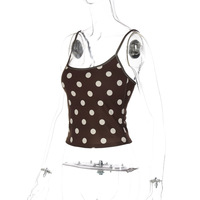 Fashionable polka dot print slim short versatile small camisole - Thumbnail 5