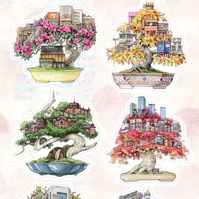 "yamanote bonsai" sticker sheet