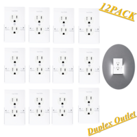 12Pack Wall Outlet Plate LED Night Light, Illuminated Plug Cover With Sensor Inductive Easy Snap On No Wire Or Battery Needed  - Thumbnail 2