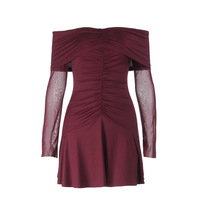 Elegant slim-fitting one-shoulder hip-wrapped dress with chest pads - Thumbnail 1