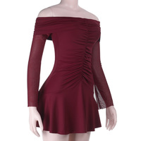 Elegant slim-fitting one-shoulder hip-wrapped dress with chest pads - Thumbnail 2